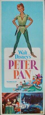 PETER PAN US insert movie poster 14x36 R69 WALT DISNEY