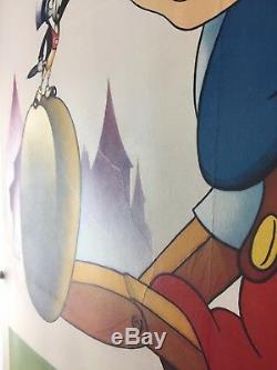 PINOCCHIO Original SPANISH One Sheet Movie Poster 1940 Walt Disney on LINEN
