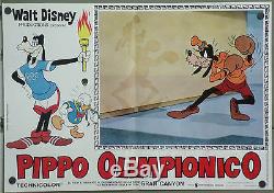 PX48 GOOFY THE OLYMPIC CHAMP WALT DISNEY OLYMPIC GAMES set 4 orig POSTER ITALY