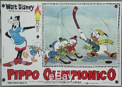 PX48 GOOFY THE OLYMPIC CHAMP WALT DISNEY OLYMPIC GAMES set 4 orig POSTER ITALY