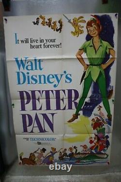 Peter Pan 1969R Disney Animation One Sheet Poster 27x41 Original