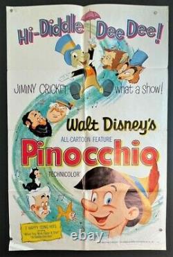 Pinocchio Original Movie Poster Walt Disney Productions Hollywood Posters