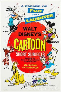 Poster Walt Disney's Cartoon Short Subjects 1965 27x41 NM 9 Mickey Mouse