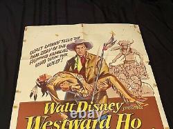 RARE DISNEY ORIGNAIL VINTAGE 1956 Westward Ho The Wagons Original Movie Poster
