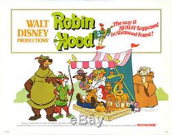 ROBIN HOOD half sheet movie poster 22x28 WALT DISNEY 1973 rolled