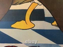 RUGGED BEAR One Sheet Movie Poster 1953 Walt Disney Donald Duck on LINEN