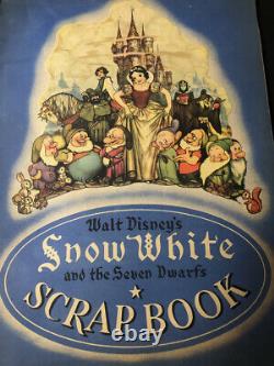 Rare 1930s Snow White & the Seven Dwarfs Walt Disney Scrapbook Movie Memorabilia