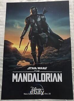 Rare Star Wars MANDALORIAN Original Double Sided DS 27x40 Poster Disney Insiders