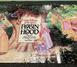 Rare Vintage Walt Disney Home Video Robin Hood 6x2 Poster Videodisc VHS Promo