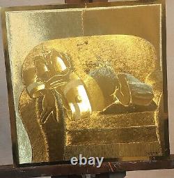Rare Walt Disney memorabilia Donald Duck Collectable decorative gold picture
