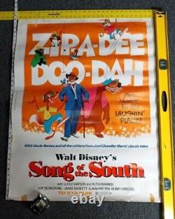 Rare large 1972 Song of the South Uncle Remis 40x30 Disney movie poster
