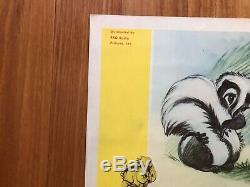 SALE! BAMBI 1942 WALT DISNEY Original Lobby Card-Rare Artwork-FLOWER THE SKUNK