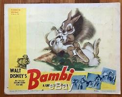 SALE! BAMBI 1942 WALT DISNEY Original Lobby Card-Rare Artwork-THUMPER & RABBITS