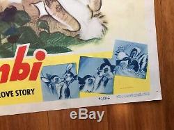 SALE! BAMBI 1942 WALT DISNEY Original Lobby Card-Rare Artwork-THUMPER & RABBITS