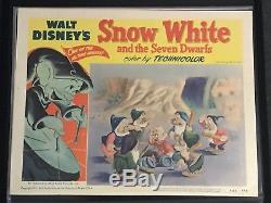 SNOW WHITE AND THE SEVEN DWARFS R1951 Original Lobby Card Disney RKO Scarce 50s