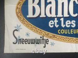 SNOWWHITE AND THE SEVEN DWARFS Very Rare Belgian Movie Poster / Walt Disney