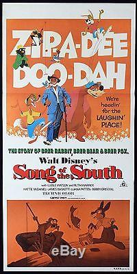 SONG OF THE SOUTH Rare Original Daybill Movie poster Disney 1980r
