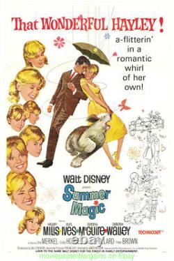 SUMMER MAGIC MOVIE POSTER 27x41 V. F. Linen backed DISNEY Film 1963 HAYLEY MILLS