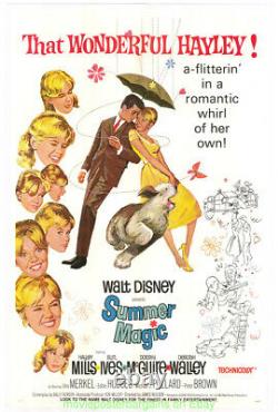 SUMMER MAGIC MOVIE POSTER 27x41 V. F. Linen backed DISNEY Film 1963 HAYLEY MILLS