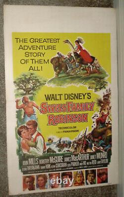 SWISS FAMILY ROBINSON original 1960 DISNEY movie poster TOMMY KIRK/JANET MUNRO