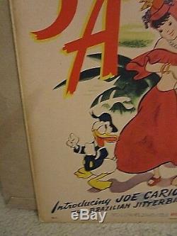Saludos Amigos (1943) Walt Disney Donald Duck Original Window Card