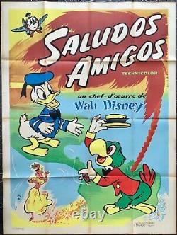 Saludos Amigos Original French Grande Movie Poster Affiche Walt Disney