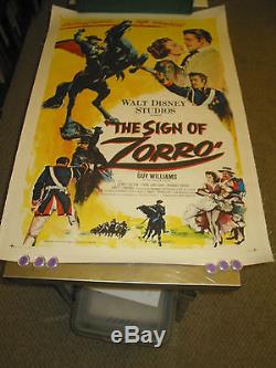 Sign Of Zorro /orig. U. S. Linen One-sheet Movie Poster (guy Williams/disney)