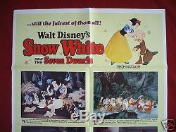 Snow White And The Seven Dwarfs Original Movie Poster 1sh Walt Disney's 1967r