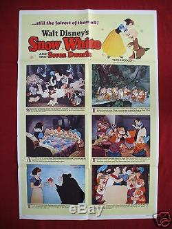 Snow White And The Seven Dwarfs Original Movie Poster 1sh Walt Disney's 1967r