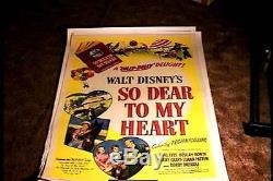 So Dear To My Heart Orig Movie Poster 1949 Linen Walt Disney Burl Ives