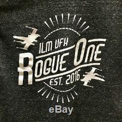 Star Wars ILM Vfx Crew Cast Large Hoodie Zip Jacket Rogue One LucasFilm Disney