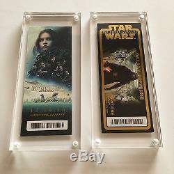 Star Wars Rogue One + The Force Awakens Premiere Disney Golden Ticket Galaxy SET
