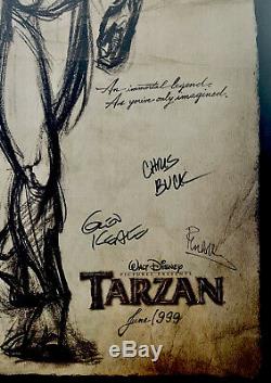 TARZAN Original Movie Poster 1999 Disney Animation Autographed & MInt