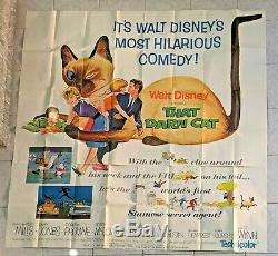 THAT DARN CAT Walt Disney 83 x 83 Giant Original Movie Poster 1965 in 4 sheets