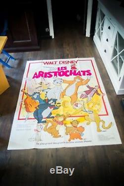 THE ARISTOCATS Walt Disney 4x6 ft French Grande Movie Poster Original 1970