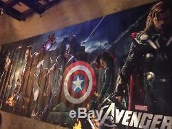 THE AVENGERS Banner 5 x 12 FT POSTER Marvel Disney Double Sided RARE