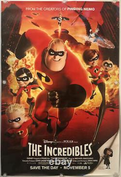 THE INCREDIBLES Original One Sheet DS/Rolled Movie Poster 2004 DISNEY/PIXAR