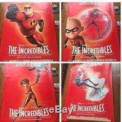 THE INCREDIBLES Set Of 4 UK BUS SHELTER 6x4ft Original Movie Poster Pixar Disney