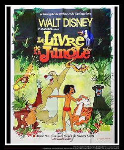 THE JUNGLE BOOK Walt Disney 4x6 ft Vintage French Grande Movie Poster 1968