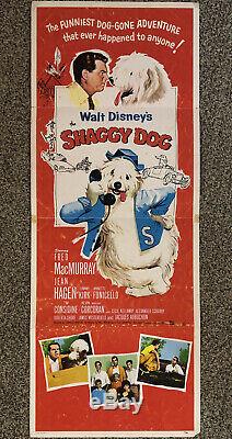 THE SHAGGY DOG DISNEY 1959 AUTHENTIC USA Original! 14x36 MOVIE POSTER Insert