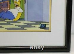 THE SIMPSONS Homer Original Animation Production Cel 1992 COA Framed FOX Disney