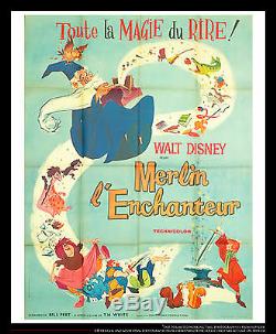 THE SWORD AND THE STONE Walt Disney 4x6 ft Vintage French Grande Poster 1963