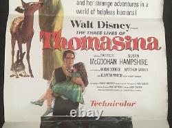 THE THREE LIVES OF THOMASINA Orig. 1964 DISNEY Insert Movie Poster PATMCGOOHAN