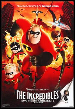 The Incredibles Disney Pixar Superhero Animation 2004 Ds 1sheet Rolled Near Mint