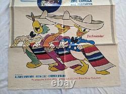 The Three Caballeros Disney 1977 Original Single Sheet Poster Daffy Duck