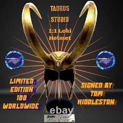 Tom Hiddleston Signed Taurus Studio Loki Helmet 11 Marvel Avengers #12/100 WW