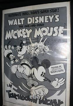 Touchdown Mickey Movie Poster Walt Disney Re-Release (C-8) 1974