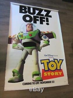 USED 1995 Disney Toy Story 70x46 Double Sided Vinyl Movie Theater Display Banner