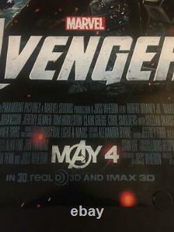 VERY RARE Original The Avengers Advance Movie Poster Double Sided Marvel Disney