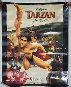 VINTAGE Movie Poster TARZAN 1999-SIGNED-Disney-Printed Signatures WithPhil Collins